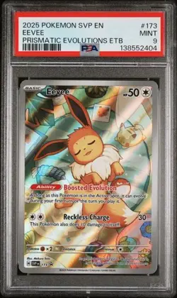2025 POKEMON SVP EN-SV BLACK STAR PROMO #173 EEVEE PSA 9 - Image 1