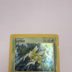 POKEMON CARD HOLO 1ST EDITION SCYTHER 10/64 JUNGLE 1999 WOTC HP/DMG SEE PICS - Image 3