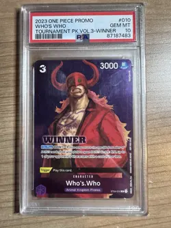 Who's Who 2023 One Piece Promo Tournament Pack Vol. 3 Winner PSA 10 - Image 1