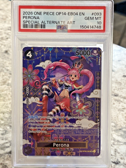 PSA 10 ~ ONE PIECE OP-14-EB04 #093 ~ PERONA SPECIAL ALTERNATE ART - Image 1