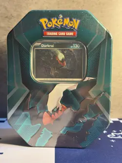 Darkrai 2024 Pokemon TCG Triple Whammy Tin: 3 foil cards, 3 booster packs Sealed - Image 2