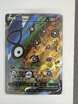 Pokemon Unown V SWSH Silver Tempest Alt Art 177/195 SIR Card NM/MINT - Image 2
