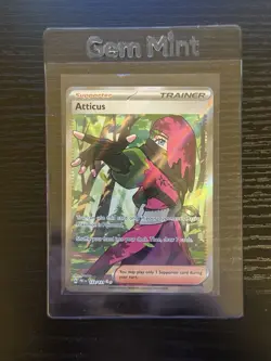 Pokemon TCG Atticus Trainer Prismatic Evolutions Ultra Rare Card 133/131 - Image 1