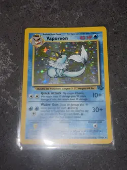 Pokemon TCG Vaporeon Holo Rare Card Jungle Unlimited 1999 - Image 1