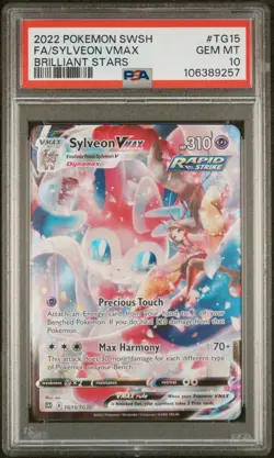 2022 Sylveon VMAX TG15/TG30 Brilliant Stars Trainer Gallery Full Art Card PSA 10 - Image 3