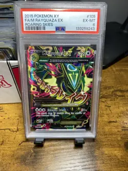 Pokemon M Rayquaza EX Holo Ultra Rare TCG Card Roaring Skies 105/108 PSA 6 - Image 1