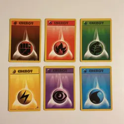 Pokemon GYM CHALLENGE COMPLETE ENERGY SET - 6 Cards WOTC LP - Image 1