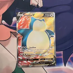 Pokemon Snorlax V Full Art Ultra Rare Holo 197/202 Sword & Shield TCG Card - Image 1