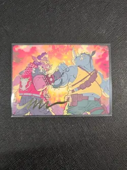Bebop & Rocksteady Art Card GOLD SIGNATURE TMNT Magic MTG ASTMT #29 NM - Image 1