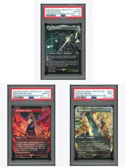 MTG PSA 10&9 Masamune & Buster Sword & Afalame Woodblock Borderless Foil FIN ENG - Image 1