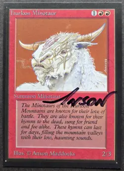 SIGNED MtG Magic Maddocks _ Beta CE _ Artist Proof _ HURLOON MINOTAUR _ 1/50! - Image 2