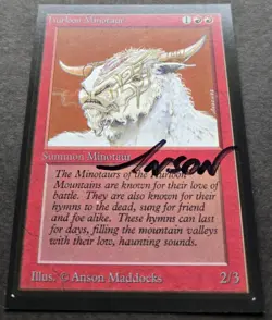 SIGNED MtG Magic Maddocks _ Beta CE _ Artist Proof _ HURLOON MINOTAUR _ 1/50! - Image 3