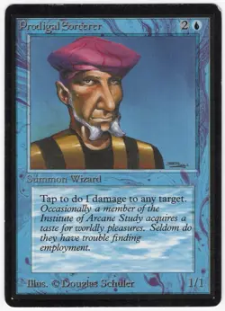 Prodigal Sorcerer 1993 Limited Edition - Beta Blue Common Creature MTG LP AZG - Image 1