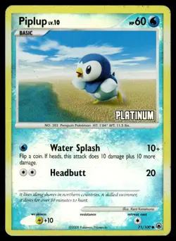2008 Diamond & Pearl - Majestic Dawn Piplup Basic/Common #71 - Image 1