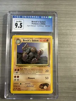 Pokemon 2000 Brock's Golem Gym Heroes 20/132 CGC 9.5 - Image 1