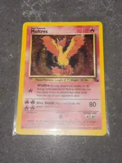 Moltres 12/62 Fossil Holo Rare 1999 Vintage Pokemon TCG WotC HP MP - Image 1