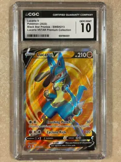 Pokemon 2022 Lucario V SWSH213 Sword & Shield Promo Cards Holo *CGC GEM MINT 10* - Image 1