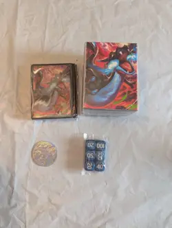 (2) Pokemon TCG Accessories From Phantasmal Flames UPC Playmat Deck Box Sleeves - Image 3