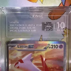 Pokemon TCG Latias ex 239/191 SV08 Surging Sparks Rare Holo TAG 10 - Image 3