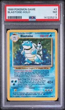1999 POKEMON GAME #2 BLASTOISE-HOLO PSA 7 - Image 1