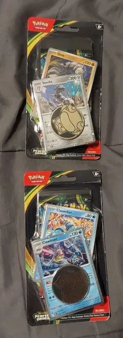 Pokemon TCG Lot of (2) Perfectborder, Checklane Blister, Onix, Steeling, Clawitz - Image 1