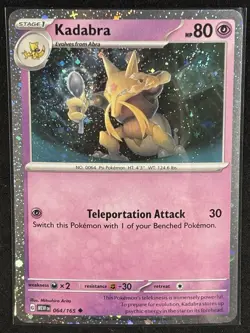 Pokemon - Kadabra 064/165 - 151 Cosmos Holo - SWIRL - NM 🌀🌀🌀 - Image 1