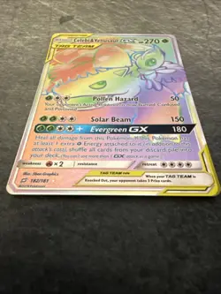 Pokemon Sun&Moon Team Up Rainbow Secret Rare Celebi & Venusaur GX 182/181 - Image 3