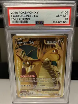 Pokemon XY Evolutions 2016 Dragonite EX PSA 10 Full Art FA Gem Mint #106/108 - Image 1