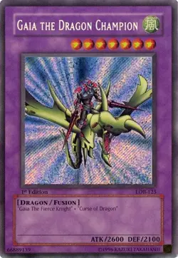 Gaia the Dragon Champion LOB-125 - Secret Rare - Lightly Played Unlimited YuGiOh - Image 1