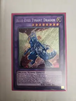 Blue-Eyes Tyrant Dragon 25LP-EN019 Secret Rare Emblazoned Stamped Near Mint - Image 1