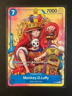 One Piece Monkey D Luffy P-043 2nd Anniversary Stamped Promo LP - Image 1