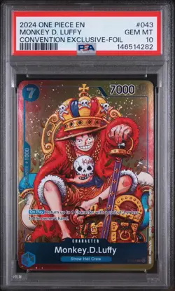 2024 ONE PIECE PROMOS CONVENTION EXCLUSIVE-FOIL #043 MONKEY D. LUFFY PSA 10 - Image 1