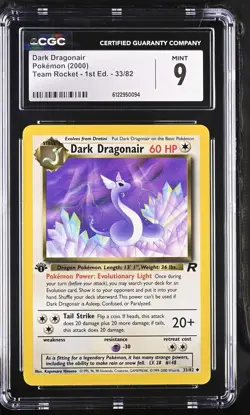 CGC 9 MINT Dark Dragonair 2000 Team Rocket 1st Edition 33/82 Pokemon Card - Image 1