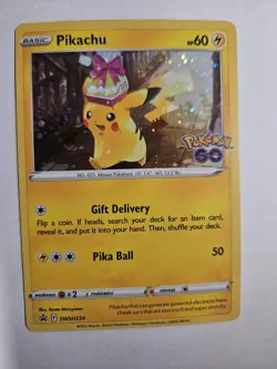 Pokemon TCG Pikachu SWSH234 Sword & Shield Black Star Promo Card Cosmos Holo - Image 1