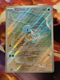 Pokemon TCG Squirtle 170/165 Scarlet & Violet 151 Illustration Rare Holo Card NM - Image 1