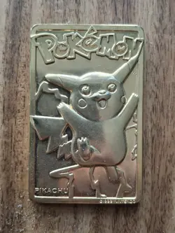 Pikachu Pokemon Card 23k Gold Plated Limited Edition Burger King 1999 Nintendo - Image 1