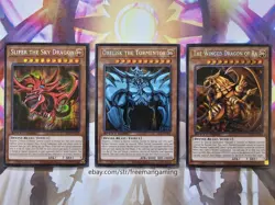 Yugioh Egyptian God Card set Obelisk Slifer Ra Prismatic Secret **HOT** + Bonus - Image 1