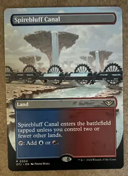 Spirebluff Canal (Borderless) - Outlaws of Thunder Junction - NM MTG - Image 1