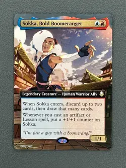Sokka, Bold Boomeranger Avatar The Last Airbender Hand Painted Altered Art Tentz - Image 1