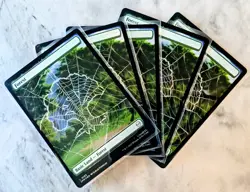 Forest X5 (Foil Full Art) MTG SPM | Spider Web Park Trees Basic Land Green | NM - Image 1