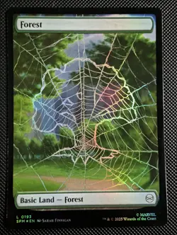 Forest X5 (Foil Full Art) MTG SPM | Spider Web Park Trees Basic Land Green | NM - Image 2