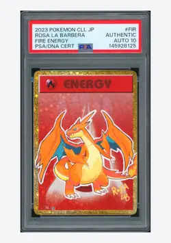 Pokemon PSA AUTH AUTO 10 Fire Energy Holo Rosa La Barbera 2023 #FIR CLL JPN - Image 1