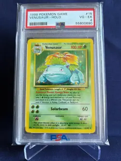 Pokemon Venusaur 1999 Base Set Holo PSA 4 #15 WOTC Vintage - Image 1