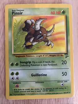 Pokemon TCG Pinsir Base Set 2 29/130 Regular Unlimited Rare - Image 1