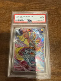 Pokemon Zeraora PSA 9 151/142 Sv07: Stellar Crown Illustration Rare Holo English - Image 1