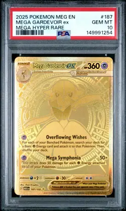 2025 POKEMON MEG EN-MEGA EVOLUTION MEGA HYPER RARE #187 MEGA GARDEVOIR EX PSA 10 - Image 1