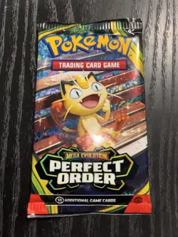 22.5g HEAVY Pokemon TCG: Mega Evolutions PERFECT ORDER Booster Pack - Meowth - Image 2