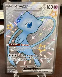 Pokemon Mew ex Full Art Holo Shiny Ultra Rare 216/091 SV: Paldean Fates - Image 1