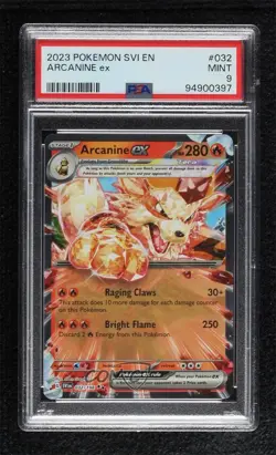 Arcanine ex Pokemon Scarlet & Violet Base Set SV1 PSA 9 MINT - Image 1