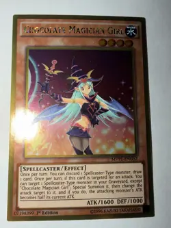 Yu-Gi-Oh Chocolate Magician Girl MVP1-ENG52 Gold Rare 1st Edition - Image 1